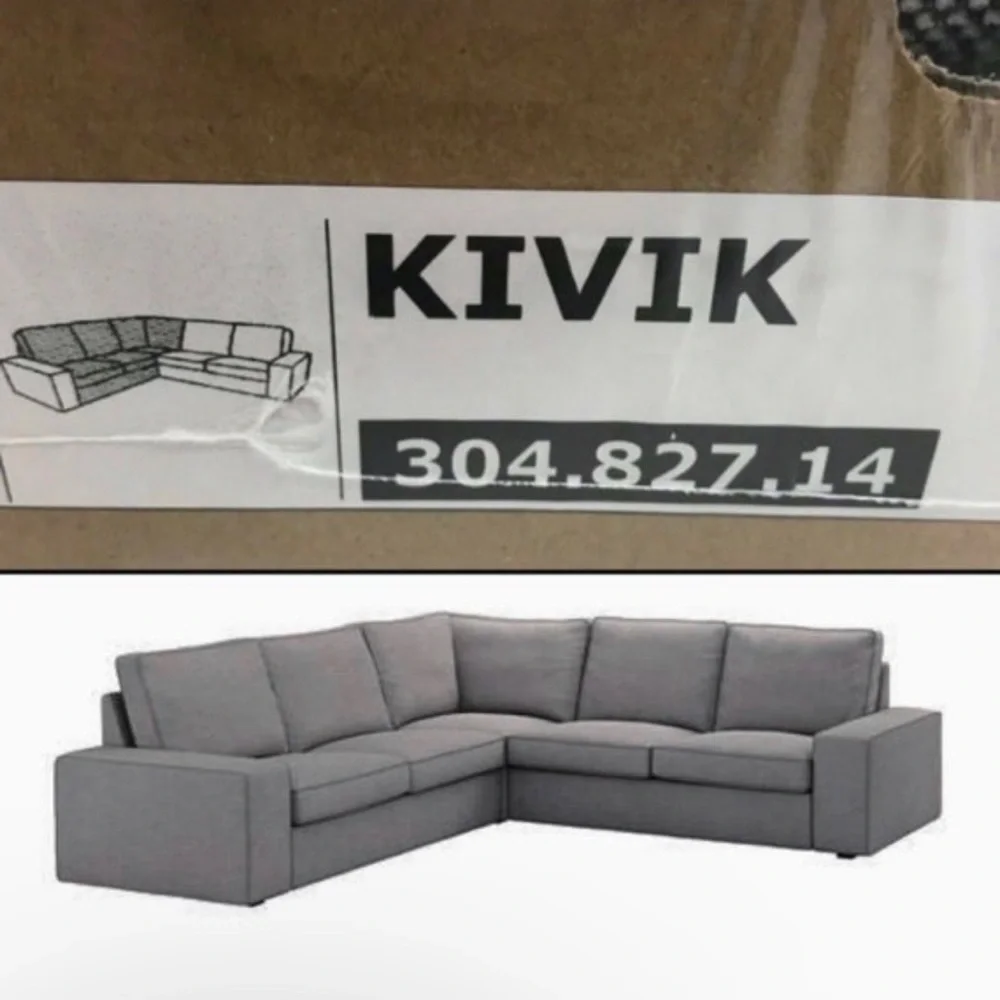 IKEA KIVIK tallmyra white/black Cover for sectional 4 Corner 304.827.14